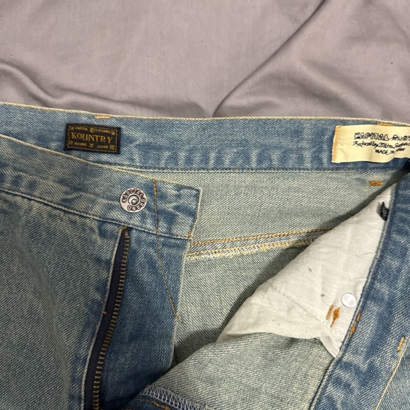 Kapital Light Blue Jean Shorts with White Accents - Picture 4 of 4